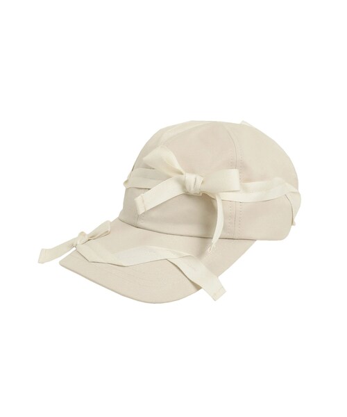 merry jenny（メリージェニー）の「ribbon ribbon cap（キャップ・レディース・ブラック/ベージュ・F）」の4枚目の写真