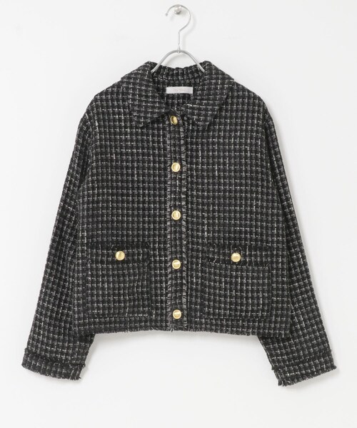 URBAN RESEARCH ROSSO（アーバンリサーチロッソ）の「F by ROSSO　ベロアツイードジャケット（テーラードジャケット・レディース・GRAY/BLACK・FREE）」の11枚目の写真