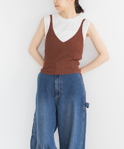 URBAN RESEARCH（アーバンリサーチ）の「ニットキャミソール（キャミソール・レディース・LAME BLACK/BROWN・FREE）」の2枚目の写真