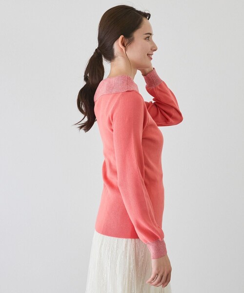 Jayro（ジャイロ）の「ラメアシメオフショル風プルオーバー（ニット/セーター・レディース・ブラック/ホワイト系/パープル系/ピンク・M）」の19枚目の写真