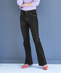 nissen | 大きいサイズすごのびストレッチデニムブーツカットパンツ（選べる太もも）（選べる３レングス）(デニムパンツ)