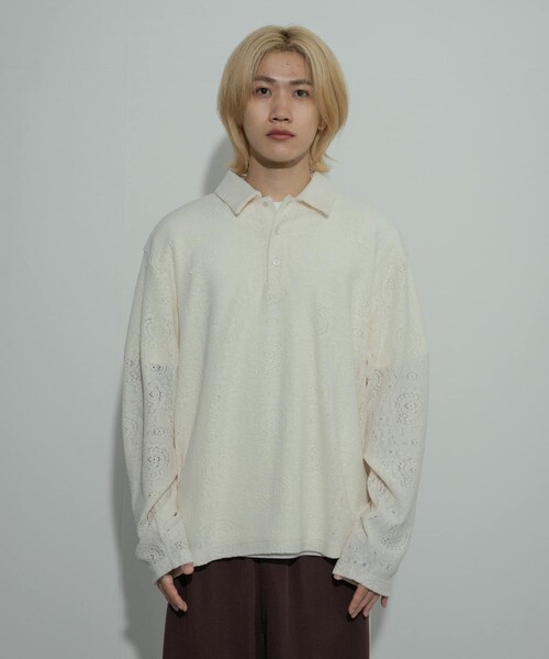 SENSE OF PLACE by URBAN RESEARCH（センスオブプレイスバイアーバンリサーチ）の「シアーペイズリーポロシャツ（ポロシャツ・メンズ・IVORY/CHARCOAL/BROWN・M/L）」の16枚目の写真