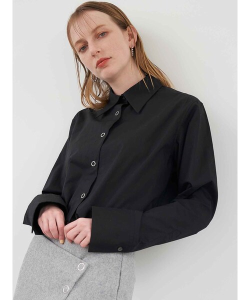 ELENDEEK（エレンディーク）の「RING DOT SH（シャツ/ブラウス・レディース・オフホワイト/ブラック/ライトグリーン・F）」の3枚目の写真