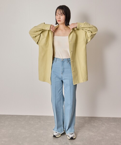 NERGY（ナージー）の「【ウォッシャブル対応】フェイクスエードシャツジャケット（その他アウター・レディース・ベージュ/ライトグリーン・F）」の8枚目の写真