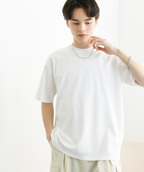 SENSE OF PLACE by URBAN RESEARCH(センスオブプレイスバイアーバンリサーチ)の「コットンスムースショートスリーブTシャツ(Tシャツ/カットソー・メンズ・WHITE/BLUE/BEIGE/BLACK・M/L)」の10枚目の写真