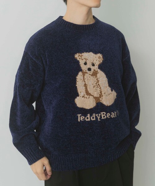 ITEMS URBANRESEARCH（アイテムズ アーバンリサーチ）の「Teddy Bear モールクルーネックニット（ニット/セーター・メンズ・GRY/NVY/GRN・M/L）」の8枚目の写真