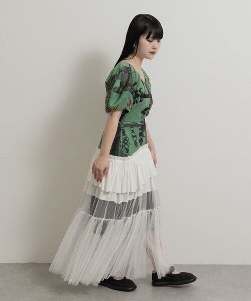 THE GOODLAND MARKET（ザグッドランドマーケット）の「old honey　72℃ dress（ワンピース・レディース・green/beige・FREE）」の9枚目の写真