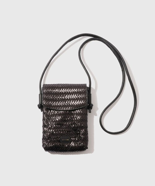 ADAM ET ROPE'(アダムエロペ)の「【Anthology paris/アンソロジー パリ】Leather Mesh Shoulder Bag(ショルダーバッグ・メンズ・ブラック/ダークブラウン・F)」の3枚目の写真
