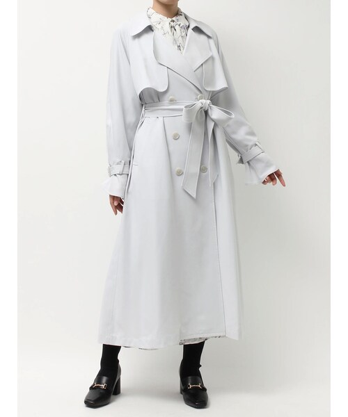 MERCURYDUO（マーキュリーデュオ）の「ベーシックトレンチコート（トレンチコート・レディース・アイボリー/グレー/ベビーピンク/ライム/ラベンダー・XS/S/M/L）」の10枚目の写真