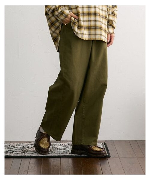 nissen（ニッセン）の「ルーズワイドチノパンツ（パンツ・メンズ・ブラック/ヒッコリーストライプ/ベージュ/カーキ・M/L/LL/3L/4L/5L/6L/8L/10L）」の17枚目の写真