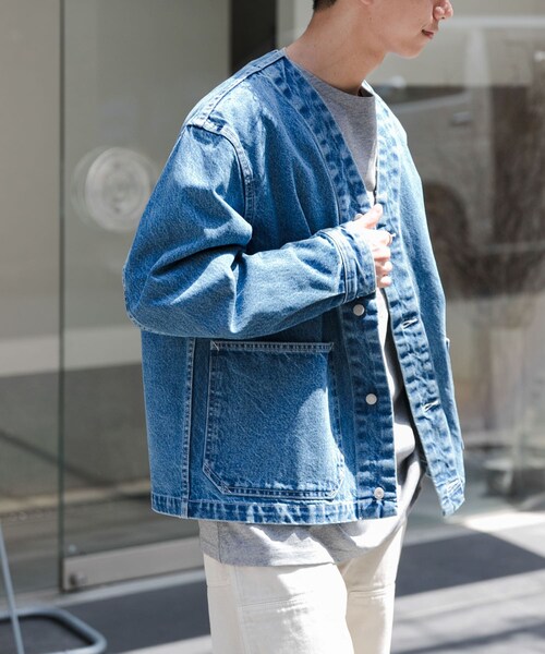 URBAN RESEARCH DOORS（アーバンリサーチドアーズ）の「FORK&SPOON　JFデニムノーカラージャケット（デニムジャケット・メンズ・ONEWASH/USED・4/5）」の18枚目の写真