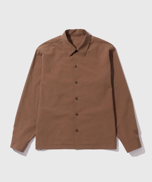 ADAM ET ROPE'（アダムエロペ）の「シアサッカー シャツジャケット（シャツ/ブラウス・メンズ・ブラック/ブラウン・L/M）」の4枚目の写真