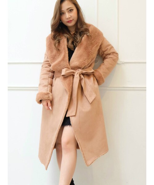 RESEXXY（リゼクシー）の「フェイクムートンコート（ムートンコート・レディース・ブラック/ピンク/ブラウン/ベージュ・F）」の3枚目の写真