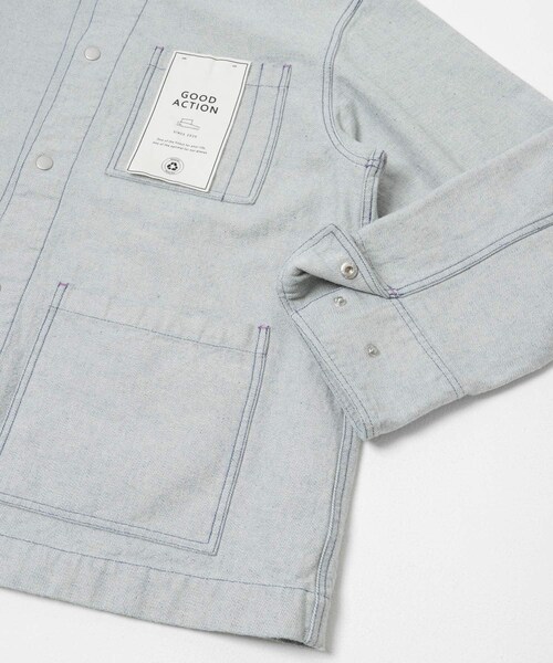 THE GOODLAND MARKET（ザグッドランドマーケット）の「ザ グッドランド マーケット　RE DENIM COVERALL（デニムジャケット・メンズ・L.INDIGO・1/2/3）」の5枚目の写真