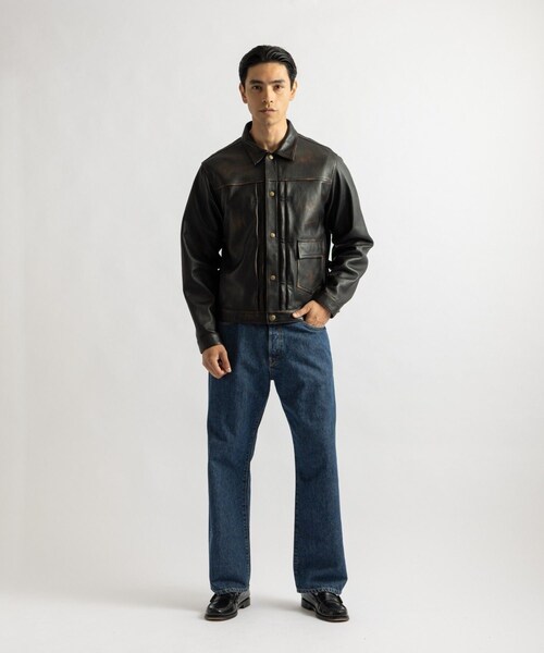 Saturdays NYC(サタデーズ ニューヨークシティ )の「Emil Type-1 Nappa Leather Jacket(ブルゾン・レディース・ダークブラウン・L/M/S/XL)」の17枚目の写真