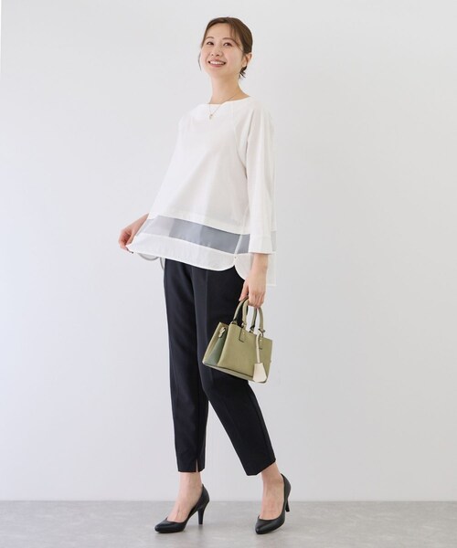 Jayro(ジャイロ)の「Wシルケットシアーラインプルオーバー(Tシャツ/カットソー・レディース・ブラック/ホワイト系・F)」の15枚目の写真