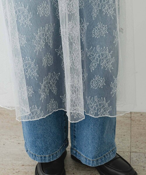 URBAN RESEARCH ROSSO（アーバンリサーチロッソ）の「F by ROSSO　チュールレースレイヤードスカート（スカート・レディース・WHITE/BLACK・FREE）」の6枚目の写真