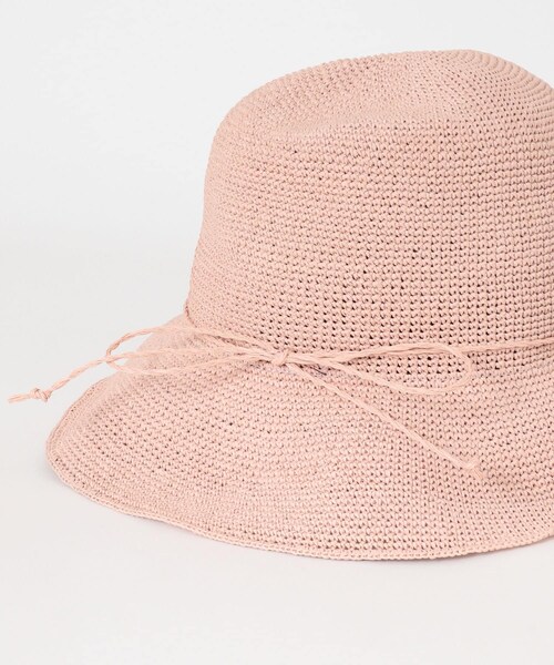 RODE SKO（ロデスコ）の「ペーパーコマ編みハット（ハット・レディース・NATURAL/L.PINK/BROWN・one）」の22枚目の写真