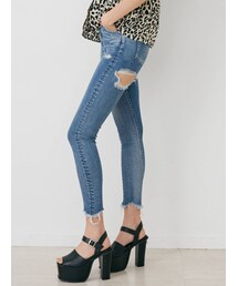 GYDA | H/W Square Back rippedスキニーデニムパンツ(デニムパンツ)