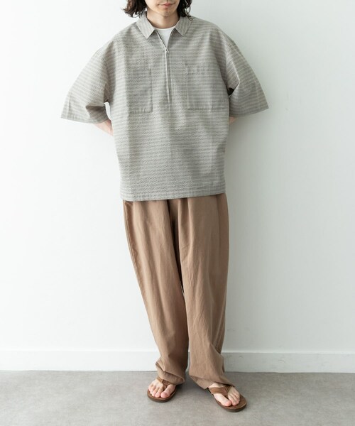URBAN RESEARCH Sonny Label(アーバンリサーチサニーレーベル)の「シアサッカーハーフジッププルオーバー(シャツ/ブラウス・メンズ・ベージュ/ブルー・M/L)」の10枚目の写真