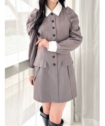 dazzlin | パフスリーブレイヤードミニワンピース(ワンピース)