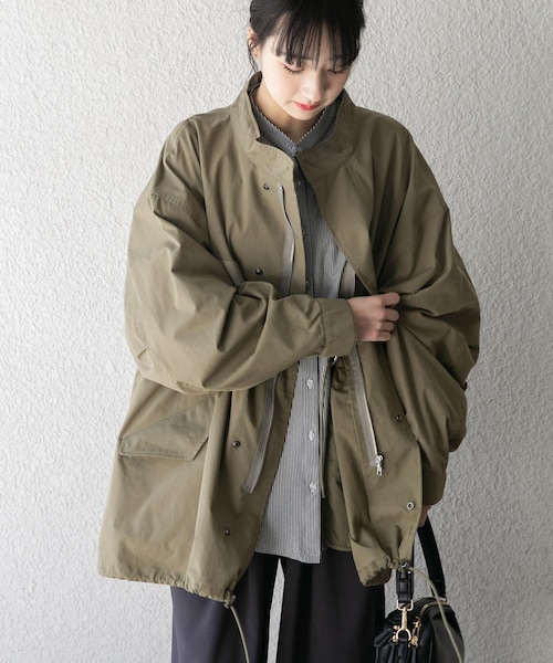 ITEMS URBANRESEARCH（アイテムズ アーバンリサーチ）の「ミリタリーモッズコート（モッズコート・レディース・BLK/KHK・Free）」の14枚目の写真