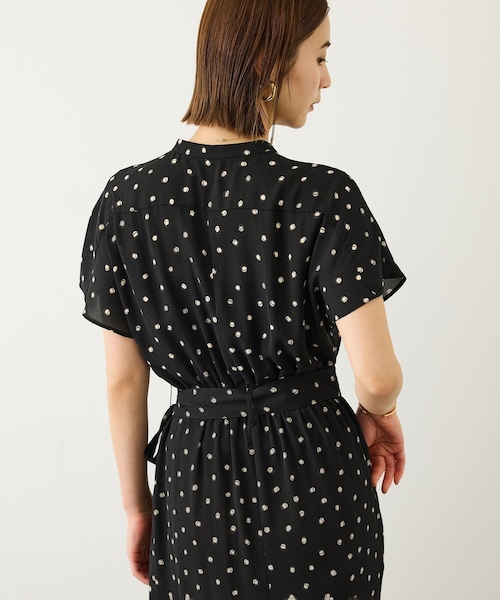ROPE'(ロペ)の「【DEVEAUX(デヴォー)】ドットラップワンピース/イージーケア(ワンピース・レディース・ブラック系・F)」の6枚目の写真
