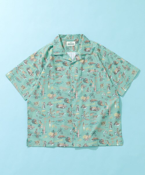 URBAN RESEARCH Sonny Label（アーバンリサーチサニーレーベル）の「HIROCKSHOWコラボアロハシャツ（シャツ/ブラウス・メンズ・オフ/ミント/ネイビー・M/L）」の2枚目の写真