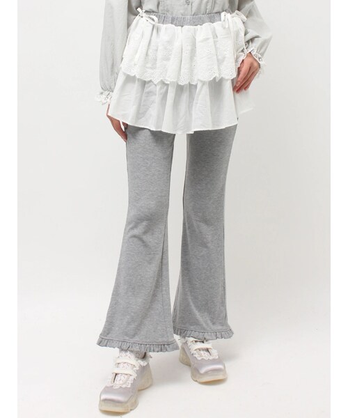 merry jenny（メリージェニー）の「lace skirt flare pants（その他パンツ・レディース・アイボリー/グレー・F）」の3枚目の写真