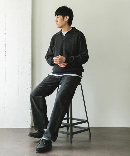 URBAN RESEARCH DOORS(アーバンリサーチドアーズ)の「『一部WEB限定カラー』コットンウール スキッパーニット(ニット/セーター・メンズ・NAVY/CHARCOAL/BROWN・M/L)」の11枚目の写真