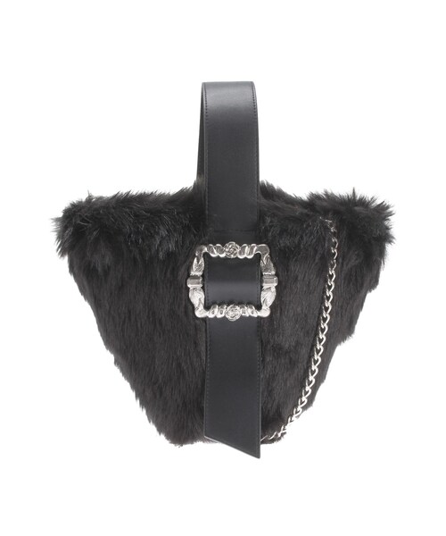 PAMEO POSE(パメオポーズ)の「Fur Triangle Bag(ショルダーバッグ・レディース・ブラック/イエロー・F)」の2枚目の写真