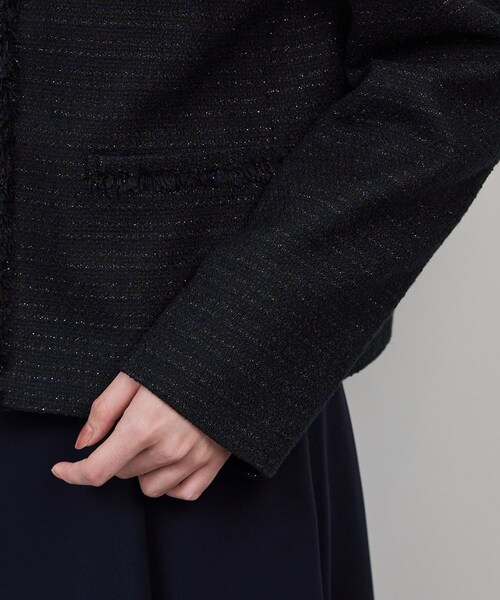 ROPE'(ロペ)の「ミックスツイードノーカラージャケット/セットアップ対応・25AW(ノーカラージャケット・レディース・ネイビー・36/38/40)」の19枚目の写真