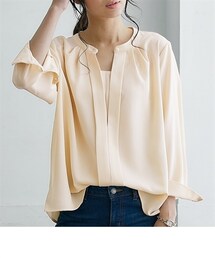 nissen | パール調ボタンタックブラウス(シャツ/ブラウス)