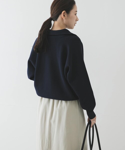 URBAN RESEARCH（アーバンリサーチ）の「ハーフジップスウェットニット（スウェット・レディース・OFF WHITE/YELLOW/NAVY・Free）」の15枚目の写真