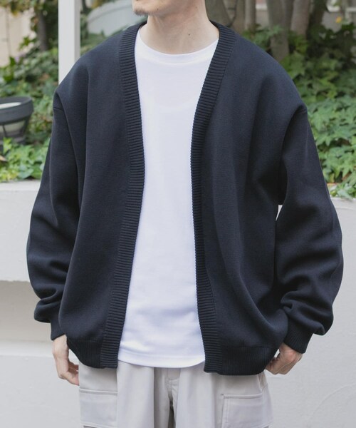 ITEMS URBANRESEARCH（アイテムズ アーバンリサーチ）の「『洗濯可/抗菌/防臭/UVカット』高機能リブニットカーディガン+インナー セット（ニット/セーター・メンズ・BLK/BLU/BEG/GRY・M/L）」の6枚目の写真