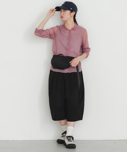 EKAL(エカル)の「撥水チノバミューダパンツ(その他パンツ・レディース・キャメル/ブラック・One)」の10枚目の写真