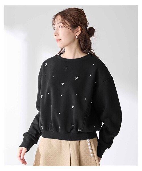 トップス hana nissen（ニッセン）の「フロントビジュー付カットソートップス