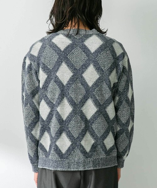 URBAN RESEARCH Sonny Label（アーバンリサーチサニーレーベル）の「ジャガードVネックニットカーディガン（カーディガン/ボレロ・メンズ・ボルドー/オフ/グリーン・M/L）」の9枚目の写真
