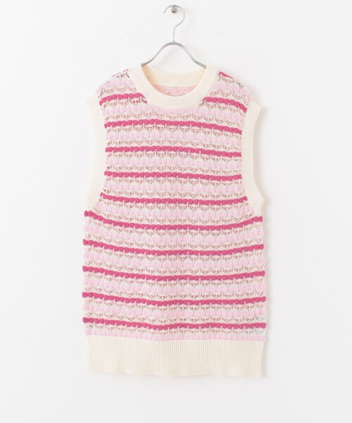 SENSE OF PLACE by URBAN RESEARCH（センスオブプレイスバイアーバンリサーチ）の「カラフルスカシアミニットベスト（ベスト・メンズ・GREEN/PINK/BLACK・one）」の7枚目の写真