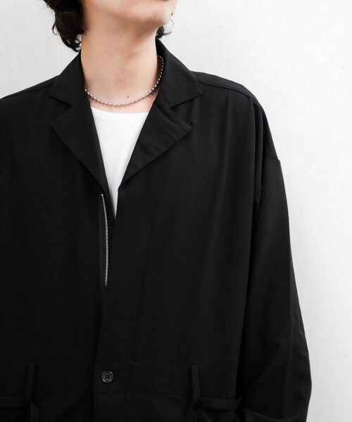 SENSE OF PLACE by URBAN RESEARCH（センスオブプレイスバイアーバンリサーチ）の「ベルトテッドジャンプスーツ（つなぎ/オールインワン・メンズ・BLACK/BEIGE・M/L）」の4枚目の写真