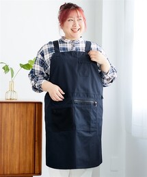 nissen | ＜大きいサイズ＞ ポケットたくさん手ぶらエプロン（はっ水加工）(エプロン)