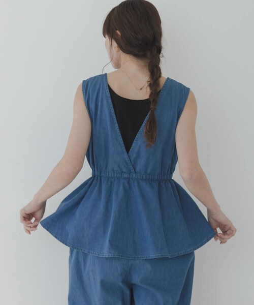 URBAN RESEARCH Sonny Label（アーバンリサーチサニーレーベル）の「クロス刺繍ペプラムサロペット（つなぎ/オールインワン・レディース・インディゴ/L.インディゴ・36/38）」の17枚目の写真
