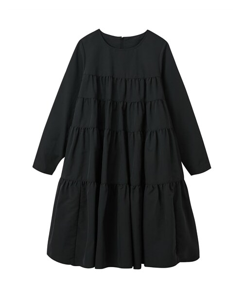 nissen（ニッセン）の「ティアードミニワンピース（ワンピース・レディース・ミルキーベージュ/クロ・PSS/PS/PM/PL）」の6枚目の写真