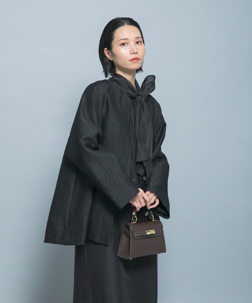 URBAN RESEARCH ROSSO(アーバンリサーチロッソ)の「CHIGNON ネップツイードコート(テーラードジャケット・レディース・LBEIGE/BLACK・Free)」の6枚目の写真