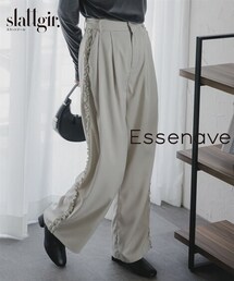 slattgir | 高身長 サイドフリルタックワイドパンツ(トールサイズ)Essenave(その他パンツ)