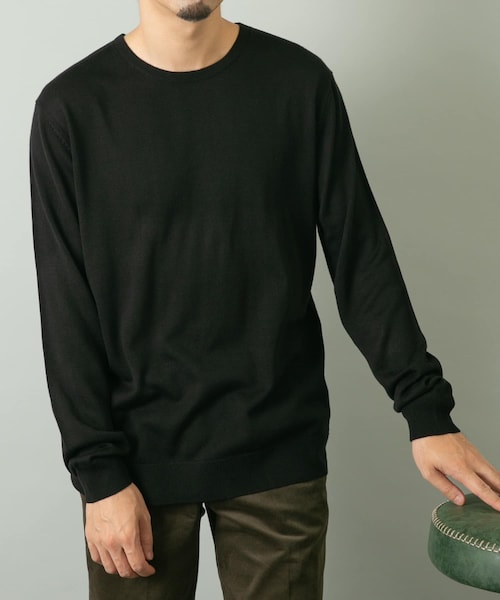 URBAN RESEARCH ROSSO（アーバンリサーチロッソ）の「『一部WEB限定カラー』『XLサイズあり』『UR TECH』ハイゲージクルーネックニット（ニット/セーター・メンズ・GRAY/BEIGE/NAVY/BLACK/L.BROWN・M/L/XL）」の7枚目の写真