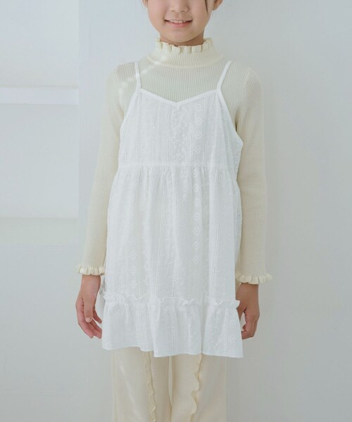 ROPE' PICNIC（ロペピクニック）の「【KIDS/キッズ】レースチュニックワンピース（ワンピース・キッズ・ホワイト/オフホワイト・L/M/S）」の16枚目の写真