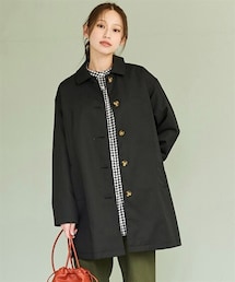 nissen | 大きいサイズ 綿混ふわっと柔らかゆるシルエットステンカラーコート(ステンカラーコート)