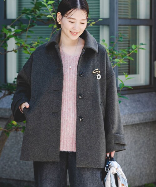 URBAN RESEARCH ROSSO（アーバンリサーチロッソ）の「F by ROSSO　『UR TECH』ビーバーテントラインコート（ステンカラーコート・レディース・BROWN/BLACK・Free）」の15枚目の写真