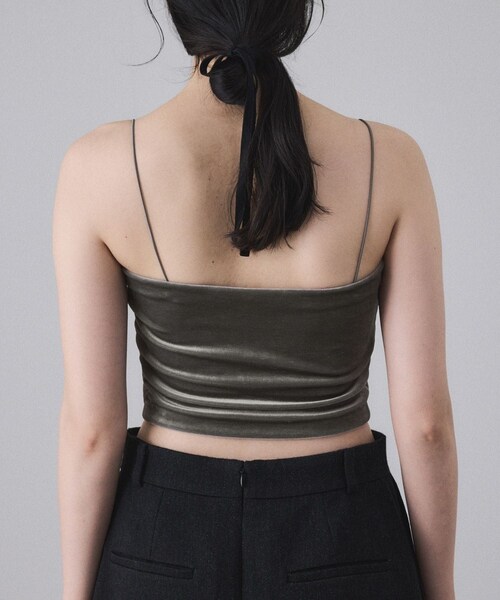 ADAM ET ROPE'（アダムエロペ）の「【EMOELLE】カップ付きベロアキャミソール（キャミソール・レディース・グレー/ダークブラウン系・F）」の12枚目の写真